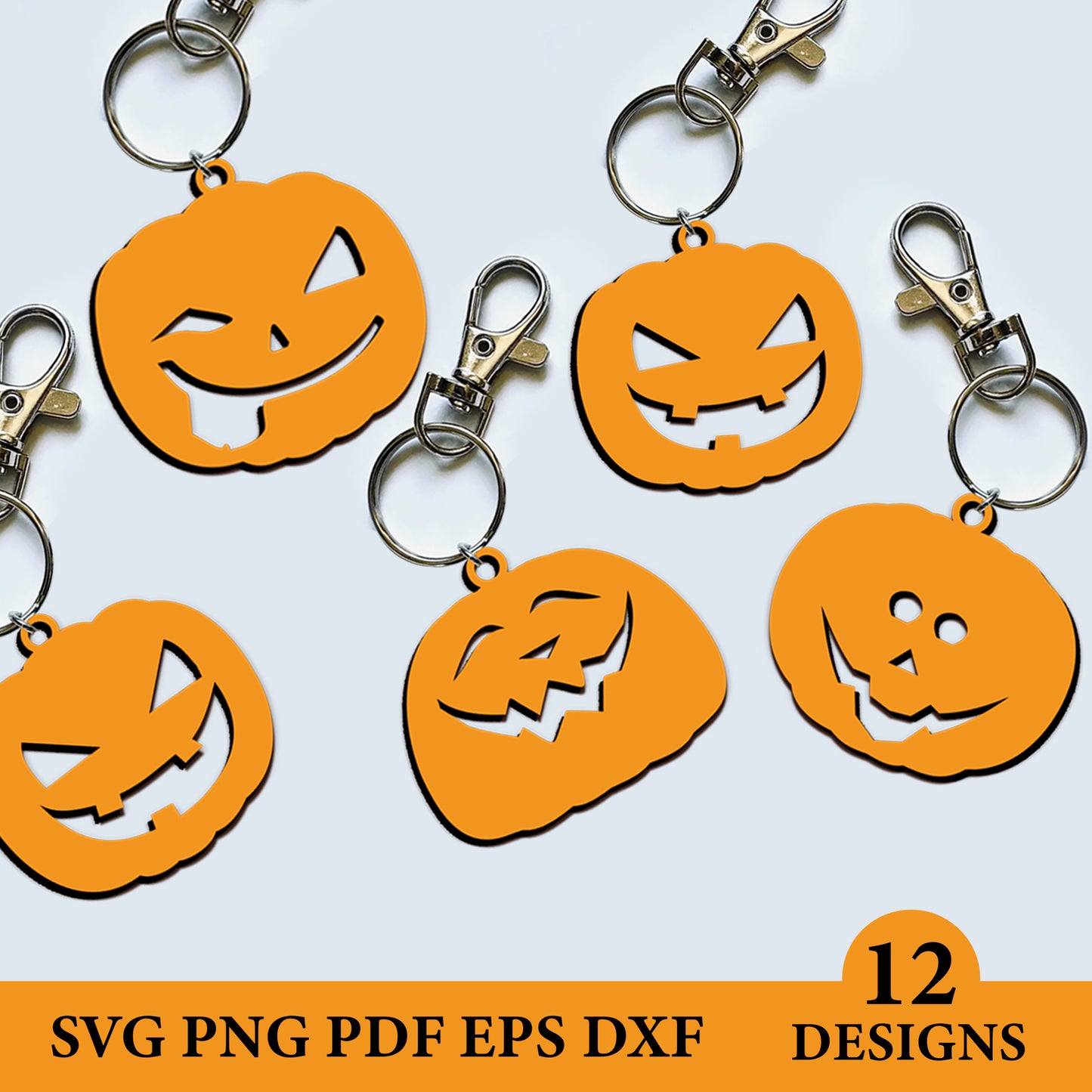 Halloween Pumpkin Keychain SVG, Pumpkin Keychain, Halloween Decor Svg, Pumpkin SVG, Scary Pumpkin Keychain Svg, Halloween Svg, Laser Cut.