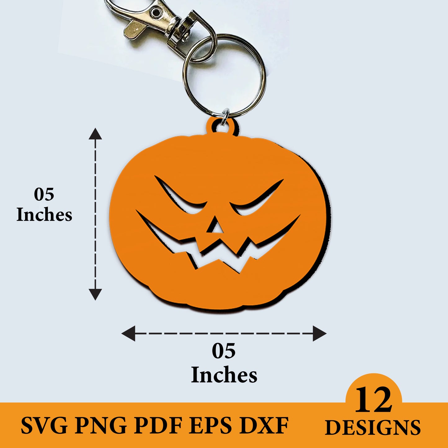 Halloween Pumpkin Keychain SVG, Pumpkin Keychain, Halloween Decor Svg, Pumpkin SVG, Scary Pumpkin Keychain Svg, Halloween Svg, Laser Cut.