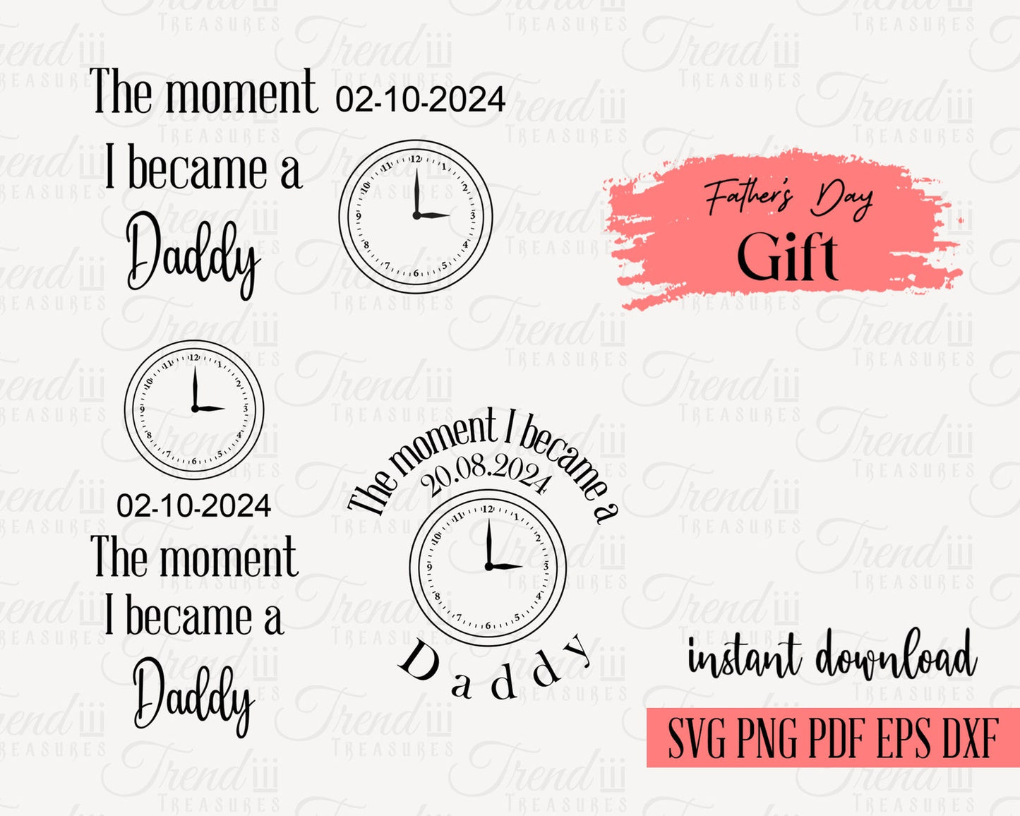 The Moment I Became a Daddy Keyring Svg, New Born Baby Keychain Laser Cut File, First Dad Gift, Personalized Keyring, Father's Day Gift.