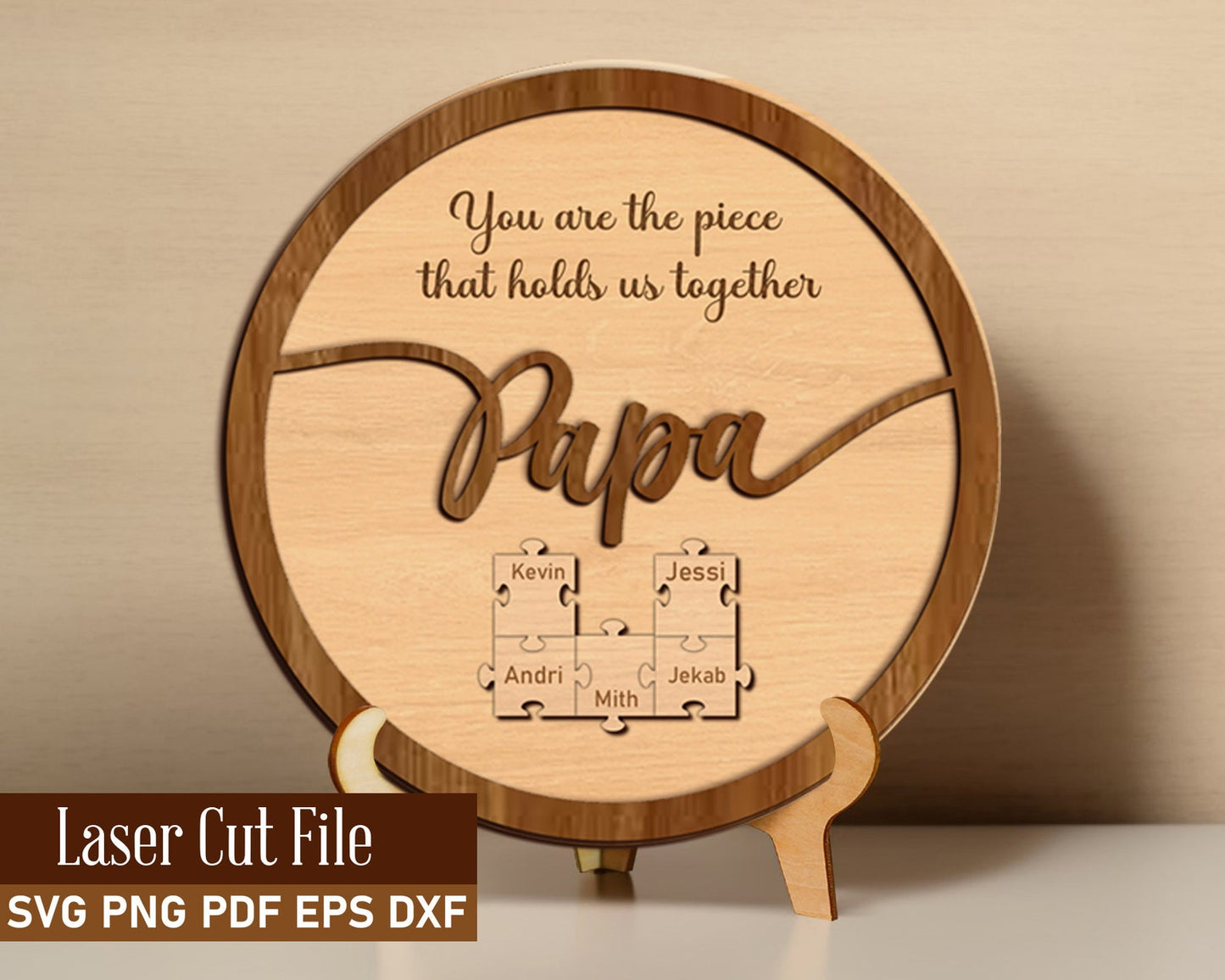 Fathers Day Puzzle Sign SVG, Dad Puzzle Sign, Family Sign, Dad Puzzle Frame, Fathers Day Gift, Grandpa Gift, Dad Wood Gifts, Wooden Jigsaw.