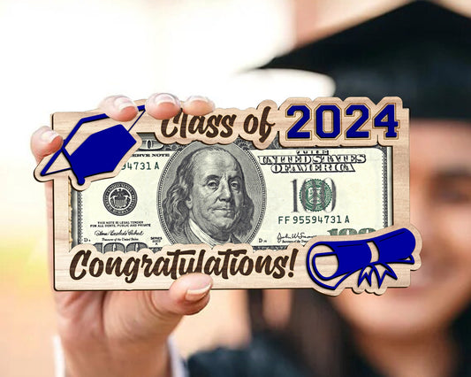 Graduation Money Holder SVG, Graduation Gift, Class of 2024 Gift, High School Grad Senior Gift, Graduation Cash Holder Gift, Grad Money Gift