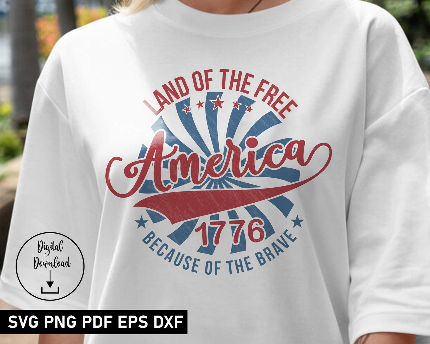 America SVG, Land of the Free Because of the Brave Svg, Patriotic Fourth Of July Design, Memorial Day USA Png, Sublimation Designs.