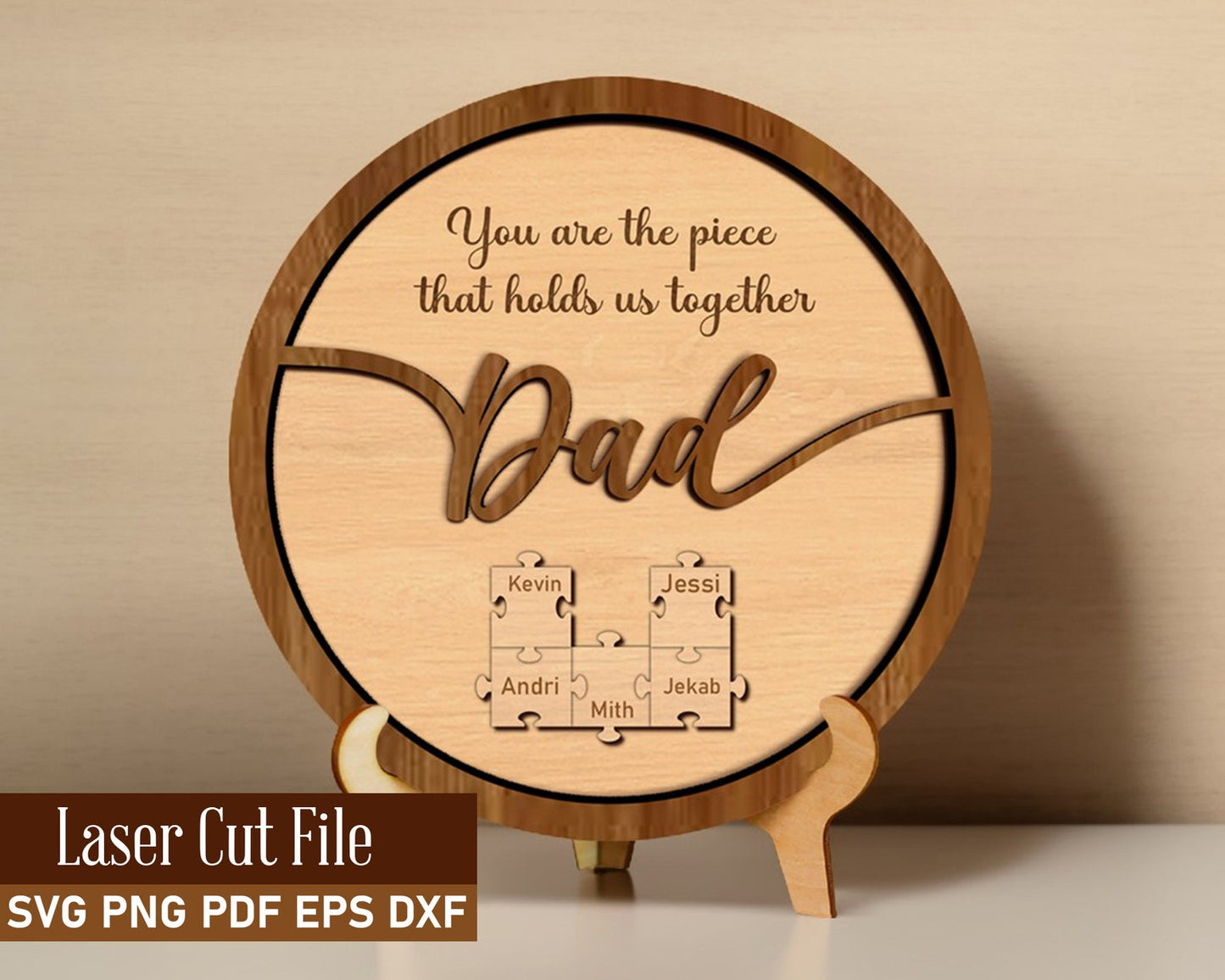 Fathers Day Puzzle Sign SVG, Dad Puzzle Sign, Family Sign, Dad Puzzle Frame, Fathers Day Gift, Grandpa Gift, Dad Wood Gifts, Wooden Jigsaw.