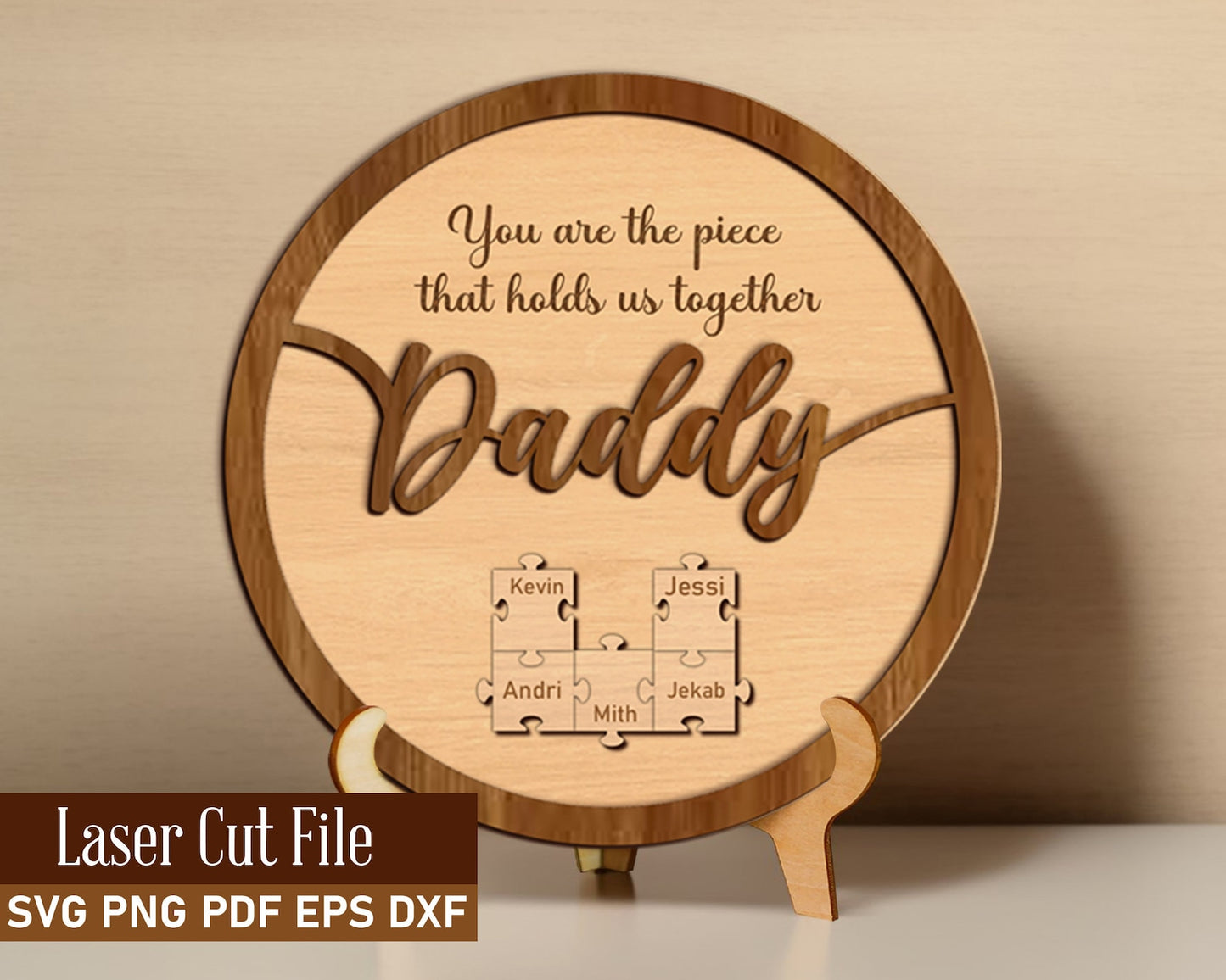 Fathers Day Puzzle Sign SVG, Dad Puzzle Sign, Family Sign, Dad Puzzle Frame, Fathers Day Gift, Grandpa Gift, Dad Wood Gifts, Wooden Jigsaw.