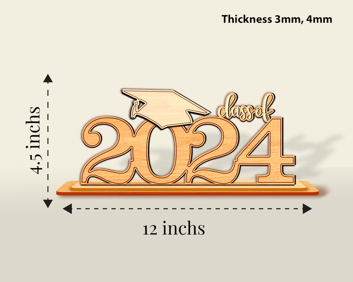 Graduation 2024 Ornament Svg Laser Cut, Class of 2024 Svg, High School & College Ornament, Engraved Graduation Gift, College Grad Present.