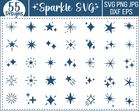 Sparkle Stars SVG, Sparkle SVG Bundle, Star Svg, Shooting Stars Svg, Celestial Svg, Stars Cut File, Star Background, Galaxy Star Sublimation