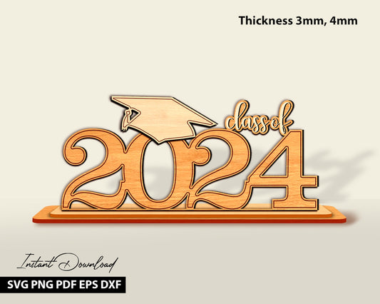 Graduation 2024 Ornament Svg Laser Cut, Class of 2024 Svg, High School & College Ornament, Engraved Graduation Gift, College Grad Present.