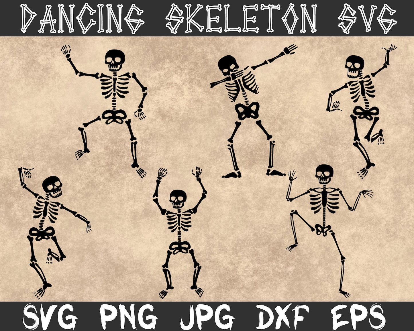 Dancing Skeletons Svg, Skeleton Dance Svg, Spooky Season Svg, Funny Halloween Svg, Skull Svg, Spooky Vibes Svg, Halloween Skeleton Design.