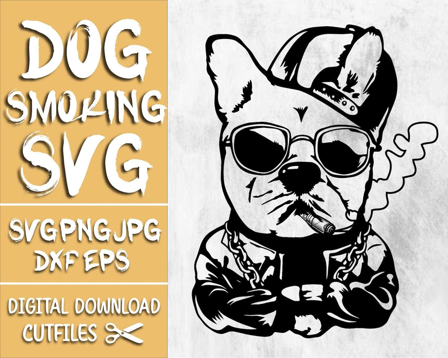 Dog Smoking Svg, Bulldog Smoking Blunt Joint Svg, Gangster Dog with Glasses, Rasta Dog Smoking Weed Svg, Cannabis Dog Svg, Funny Dog Breed.