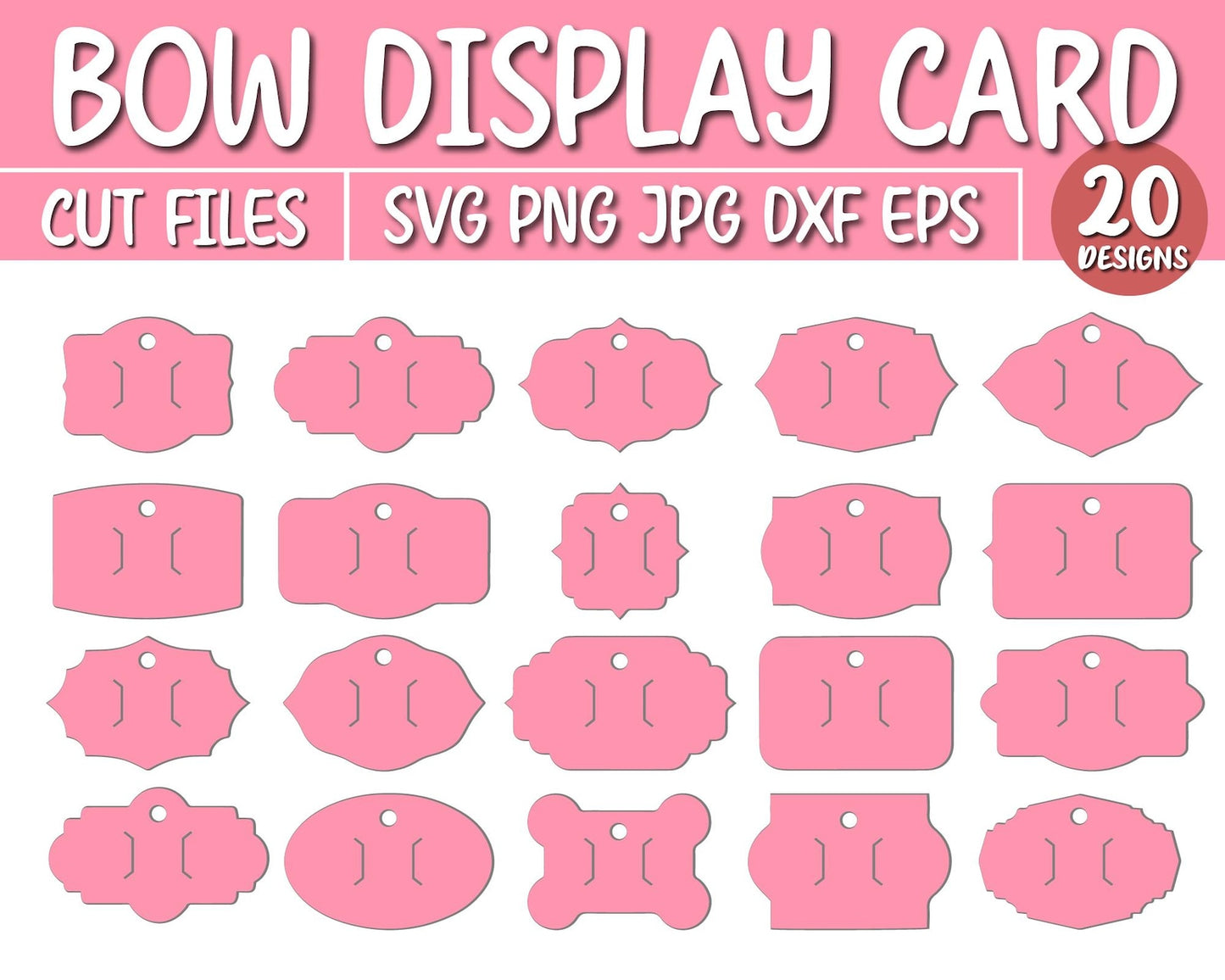 Bow Display Card Svg, Bow Template, Bow Card Svg Bundle, Hair Bow Holder Svg, Jewelary Display Card, Svg Files for Cricut, Bow Card Png.