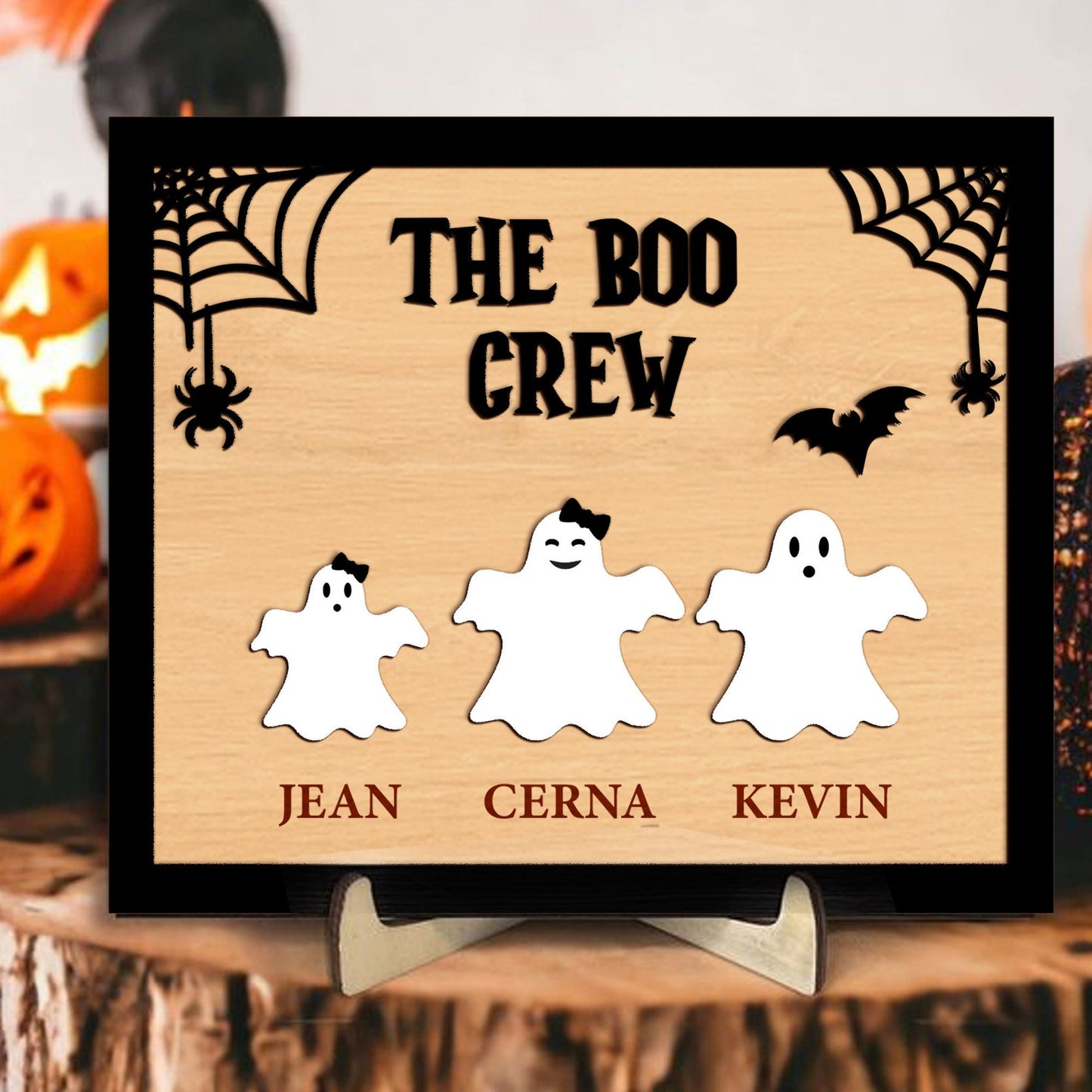 Halloween Ghost Family Sign Svg, Family Ghost Decor, Cute Ghosts Svg, Halloween Sign Svg, Spooky Silhouette, Halloween Laser SVG, Glowforge.