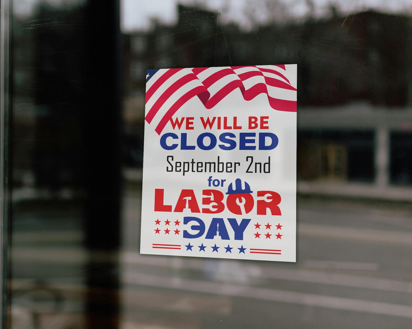 Closed for Labor Day Printable Sign, Office Closed Sign, Business Notice, Happy Labor Day Weekend Closure, Shop Announcement, Holiday Sign.