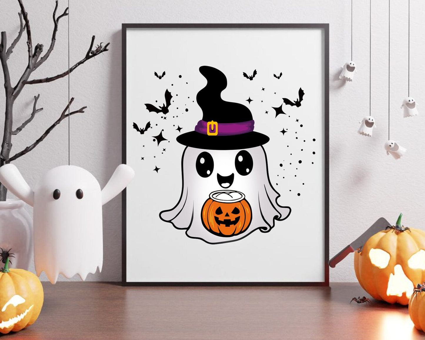 Cute Ghost PNG, Retro Halloween Ghost, Halloween Cat Ghost SVG, Trendy Spooky Season Sublimation, Spooky Vibes PNG, Halloween Laser Cut File