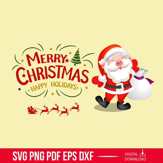 Merry Christmas Santa Svg, Retro Santa Claus Png, Vintage Christmas Design, Groovy Christmas Sublimation, Winter Svg, Christmas Vibes Svg.