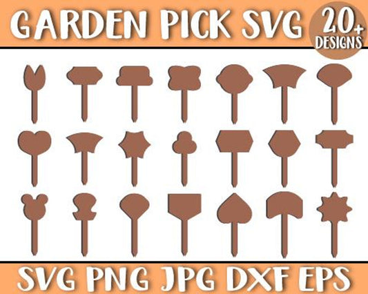 Garden Tool Svg, Garden Pick Template, Plant Picks SVG, Garden Marker, Laser Cut Flower, Garden Label, Plant Stakes Glowforge Cut File.