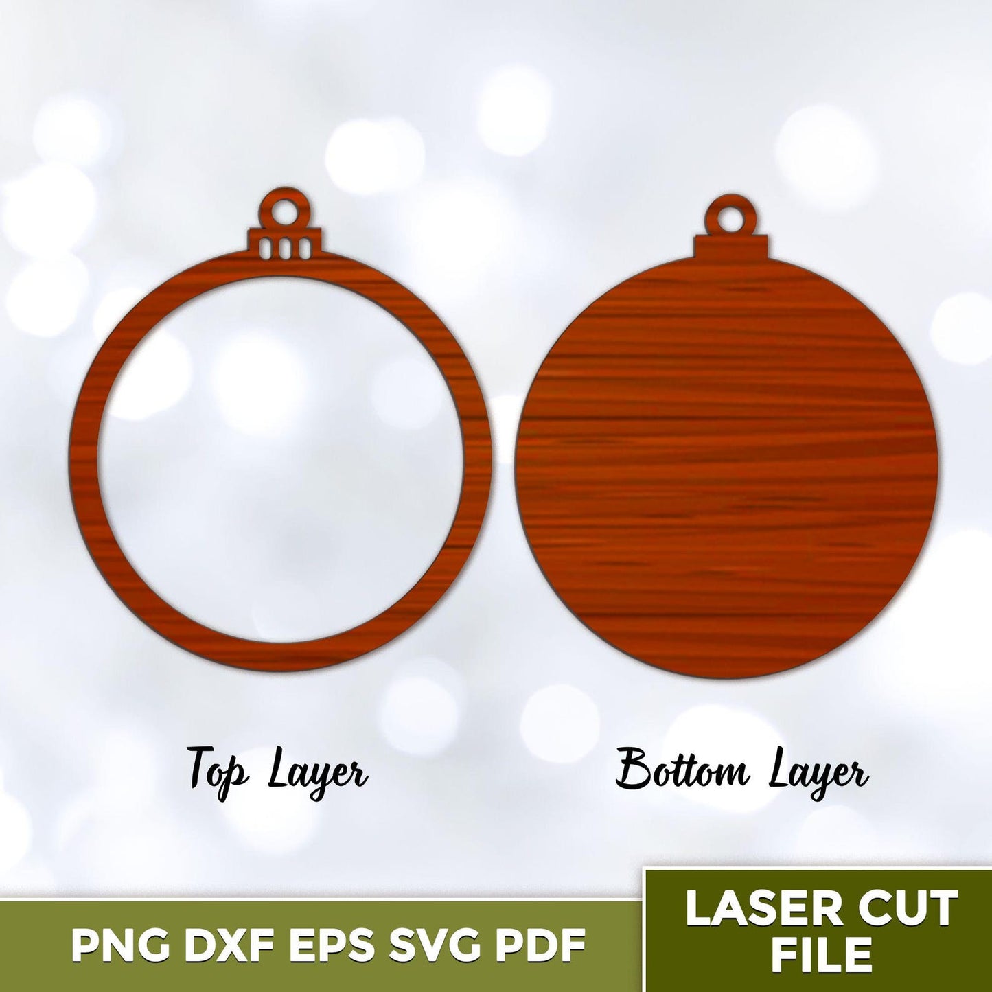 Blank Ornament Svg, Personalized Wood Ornament Svg, Round Ornament Bundle, Photo Ornament Laser File, Christmas Ornament, Tree Ornament Svg.