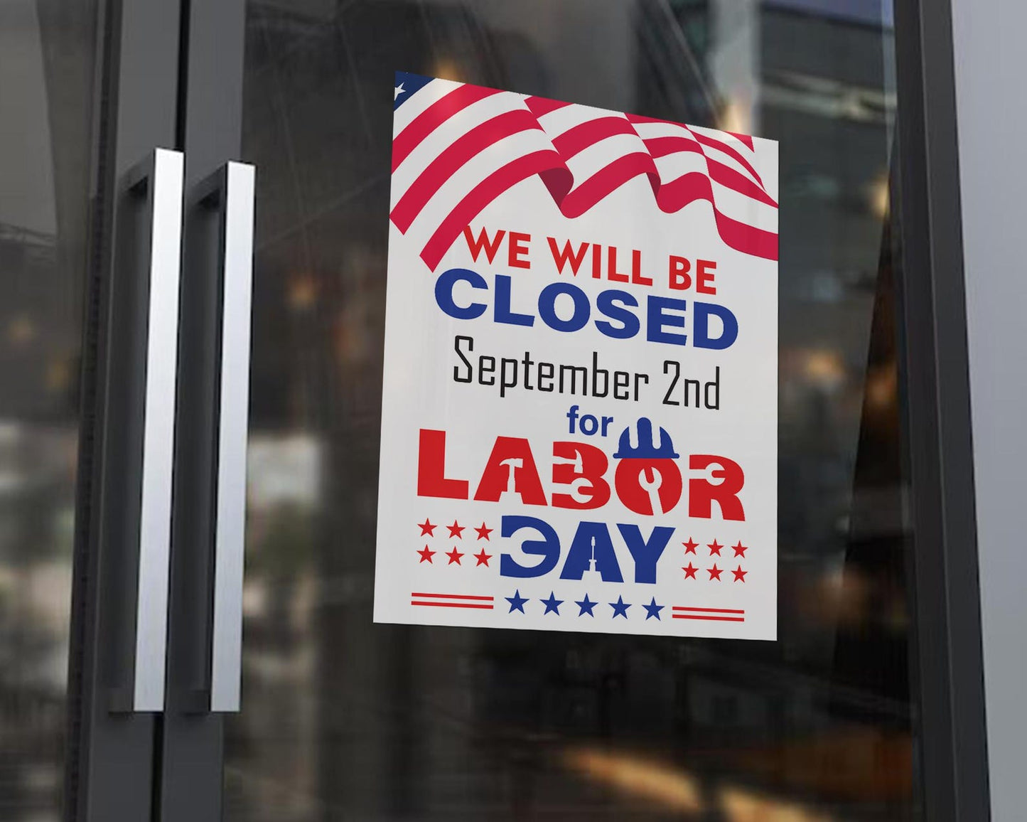 Closed for Labor Day Printable Sign, Office Closed Sign, Business Notice, Happy Labor Day Weekend Closure, Shop Announcement, Holiday Sign.