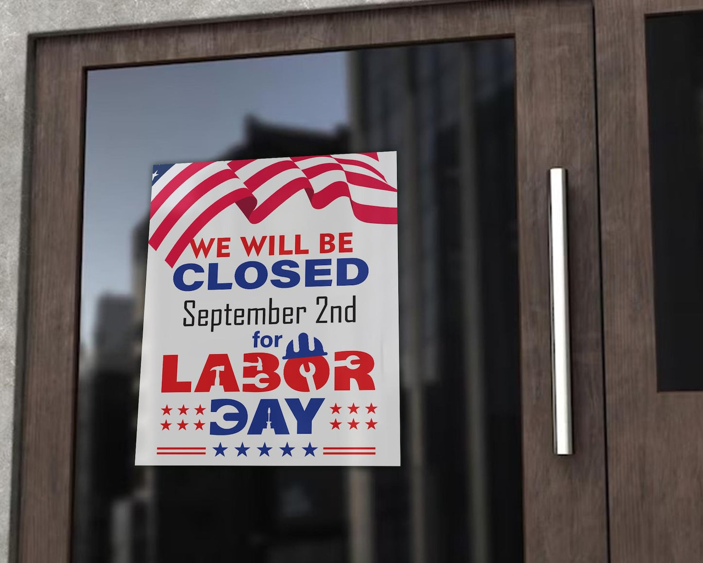 Closed for Labor Day Printable Sign, Office Closed Sign, Business Notice, Happy Labor Day Weekend Closure, Shop Announcement, Holiday Sign.