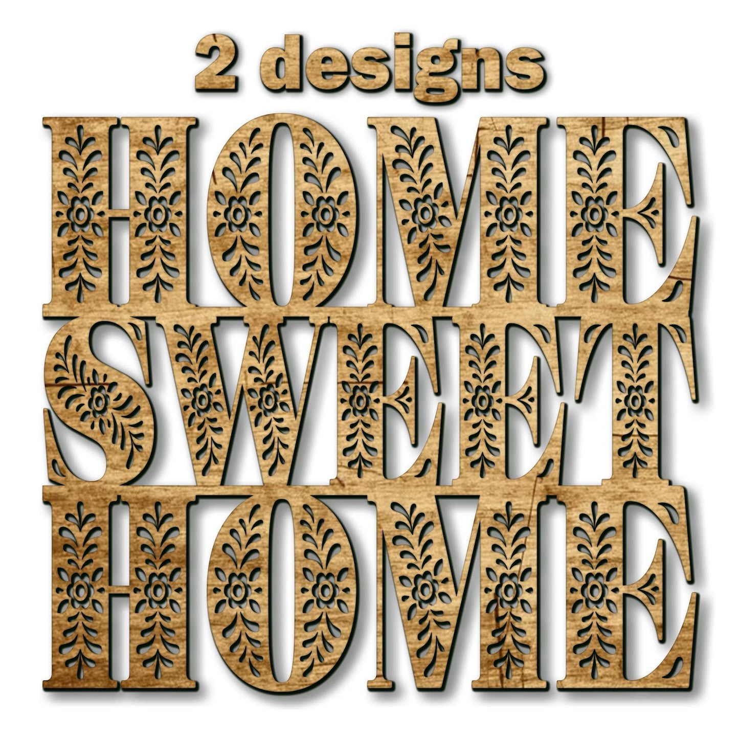 Home Sweet Home Laser Cut Svg, Wall Decor Door Hanger, Home Sign Svg, Laser Wood Design, Home Decor SVG, Layered Wood Svg, Glowforge.