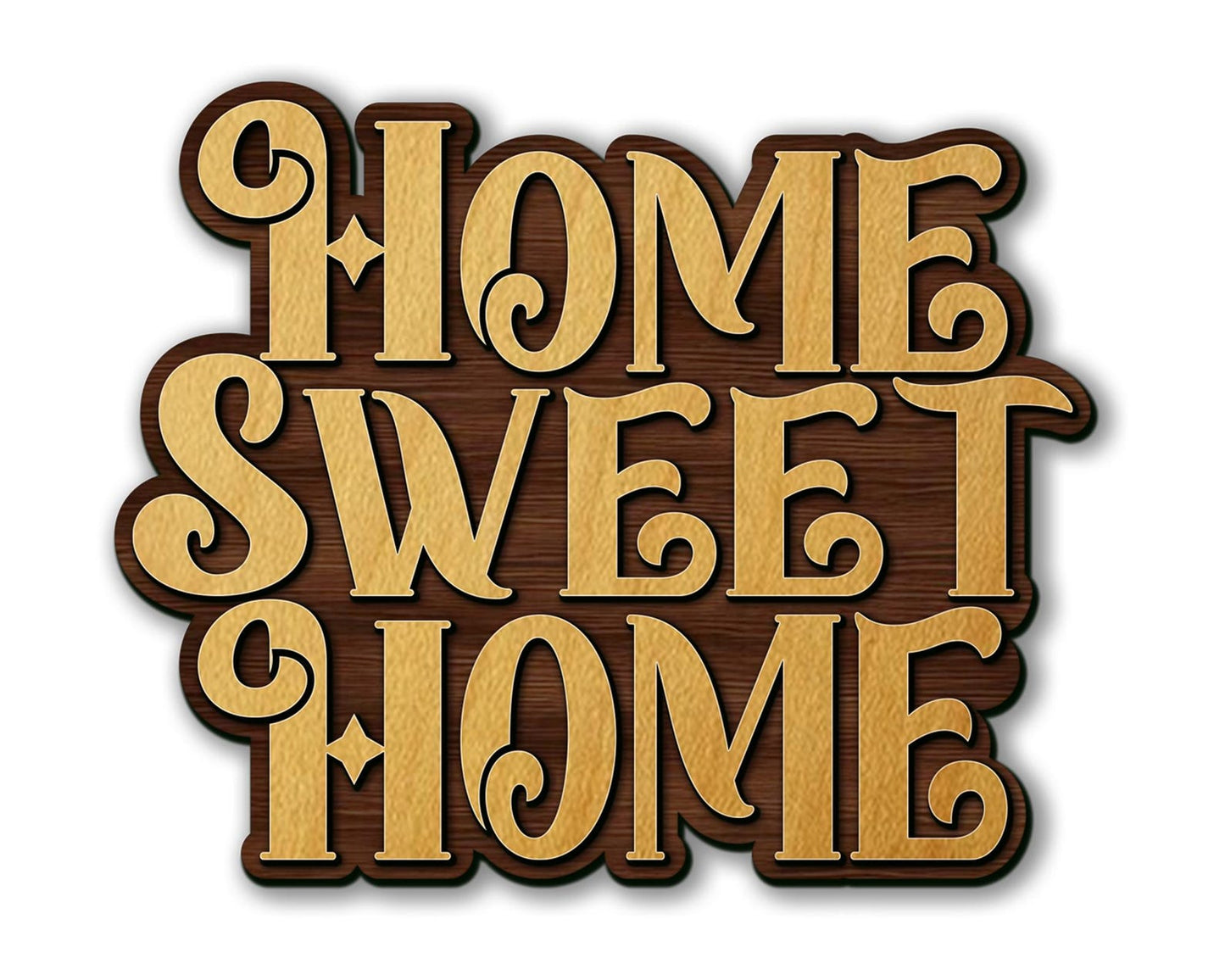 Home Sweet Home Laser Cut Svg, Wall Decor Door Hanger, Home Sign Svg, Laser Wood Design, Home Decor SVG, Layered Wood Svg, Glowforge.