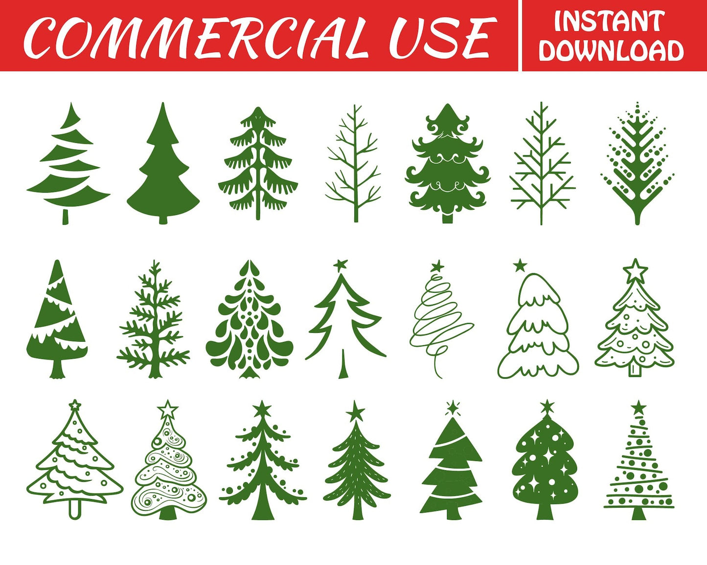 Christmas Tree Svg Bundle, Christmas Sign SVG, Winter Trees Clipart, Merry Christmas SVG, Christmas Tree Png, Pine Tree SVG Files for Cricut