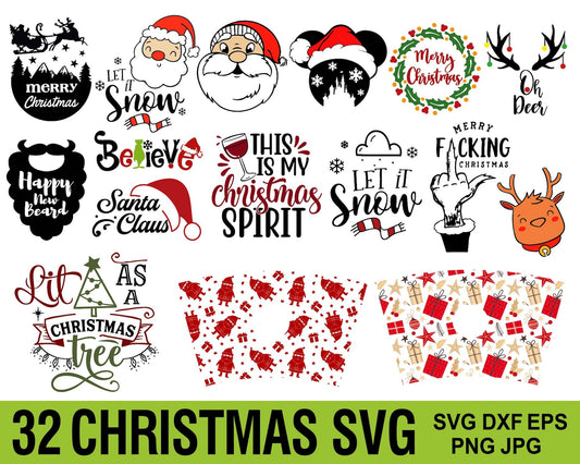 Christmas SVG Bundle, Christian SVG, Merry Christmas SVG, Christmas Ornaments Svg, Winter Svg, Santa Svg, Christmas Saying, Digital Download