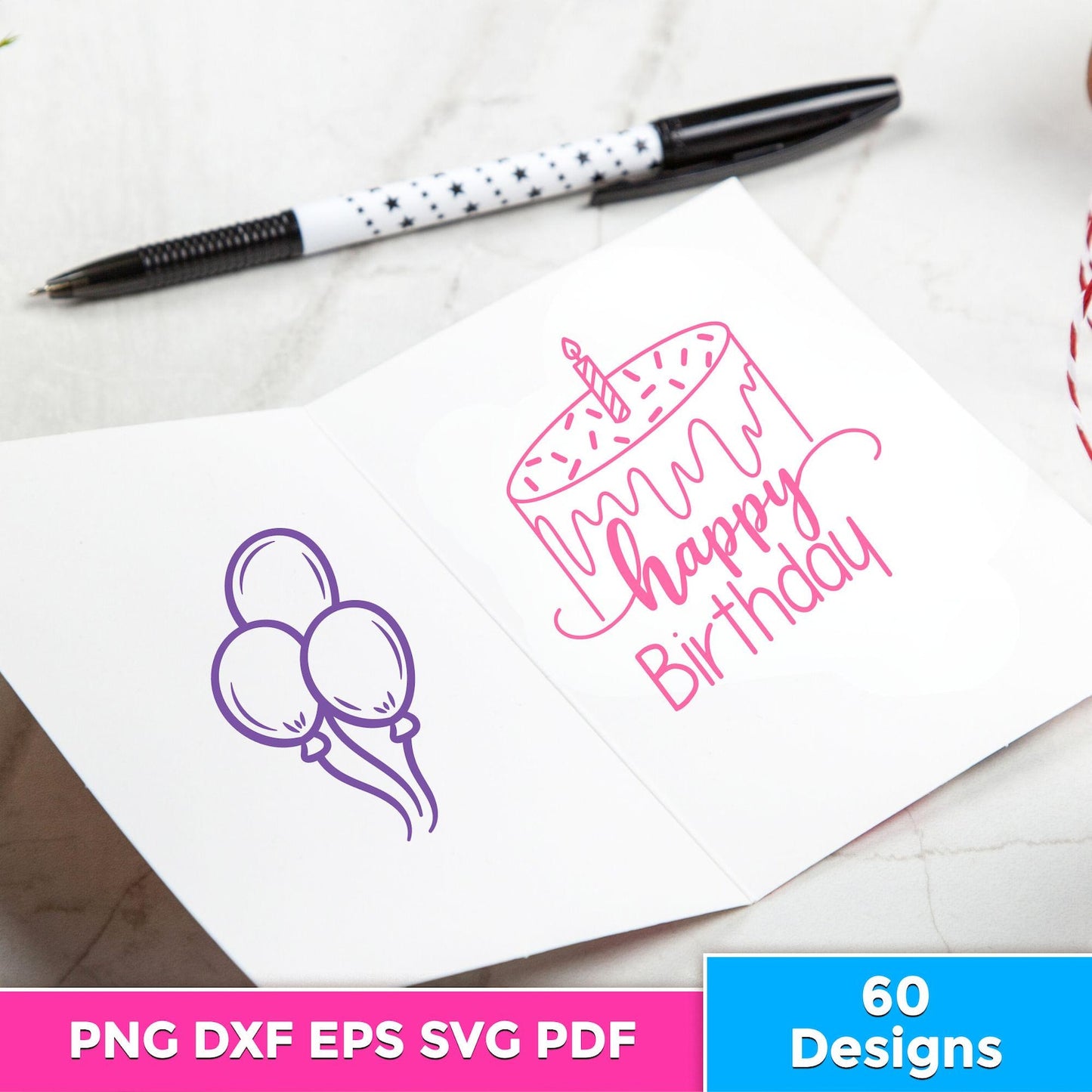 Doodle Birthday Clipart, Doodle Party Set Svg, Doodle Drawings, Coloring Hand Drawn, Groovy Kids Birthday Coloring Png, Outline Cake Banner.