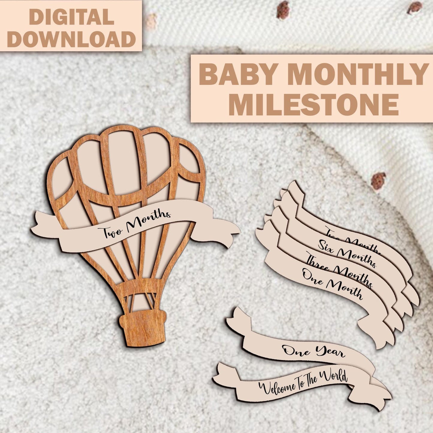 Baby Monthly Milestone Svg Bundle, Interchangeable Milestone Svg, Baby Girl Svg, Baby Boy Svg, Baby One Year Svg, Baby Milestone Laser Cut.