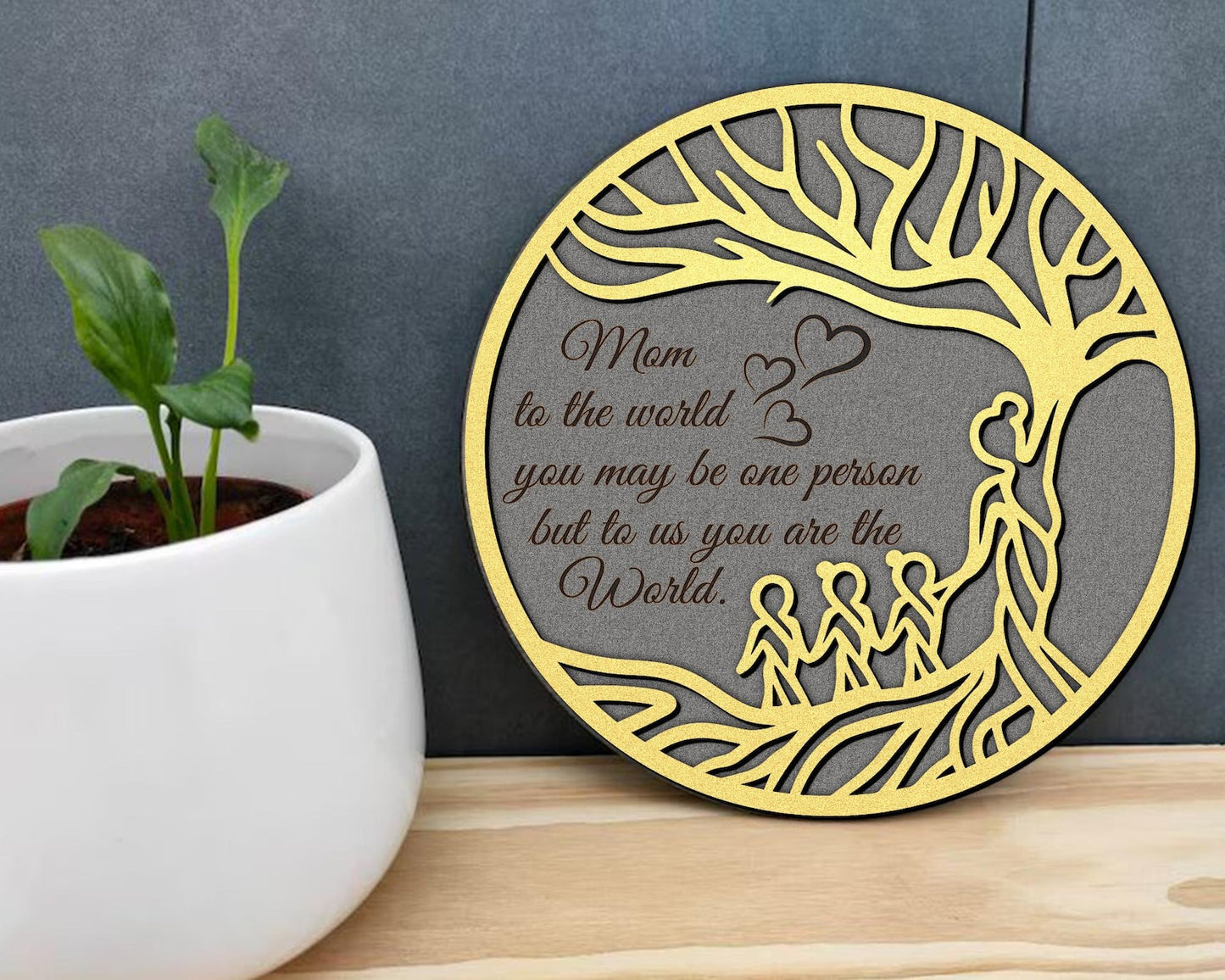 Mother Tree Svg, Wooden Decorative Stand, Tree of Life Stand, Family Tree Laser Cut Svg, Mother's Day Gifts, Family Decor, Laser Glowforge.