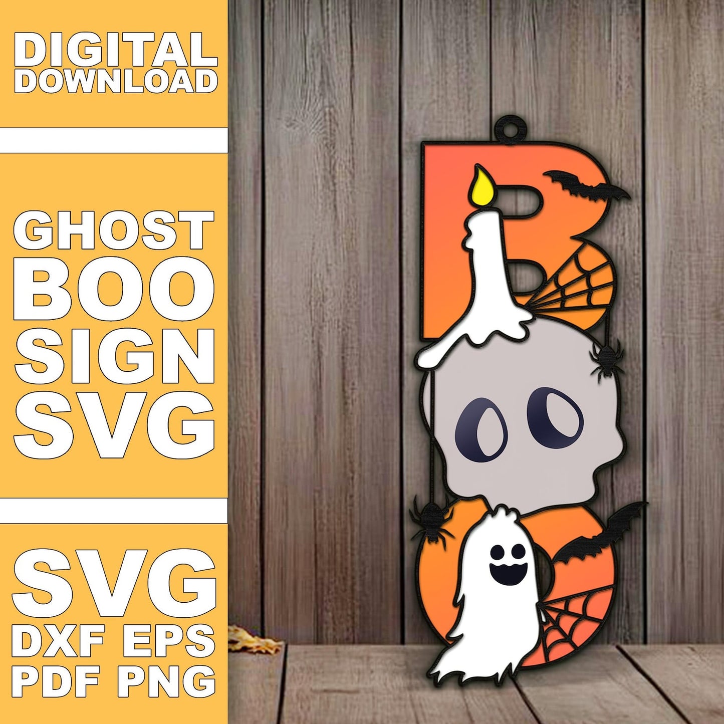 Ghost Boo Sign, Boo Svg Sign, Boo Door Hanger, Ghost Hello Boo, Boo Halloween Sign, Funny Sign, Pumpkin Laser Ready File, Glowforge Lasers.