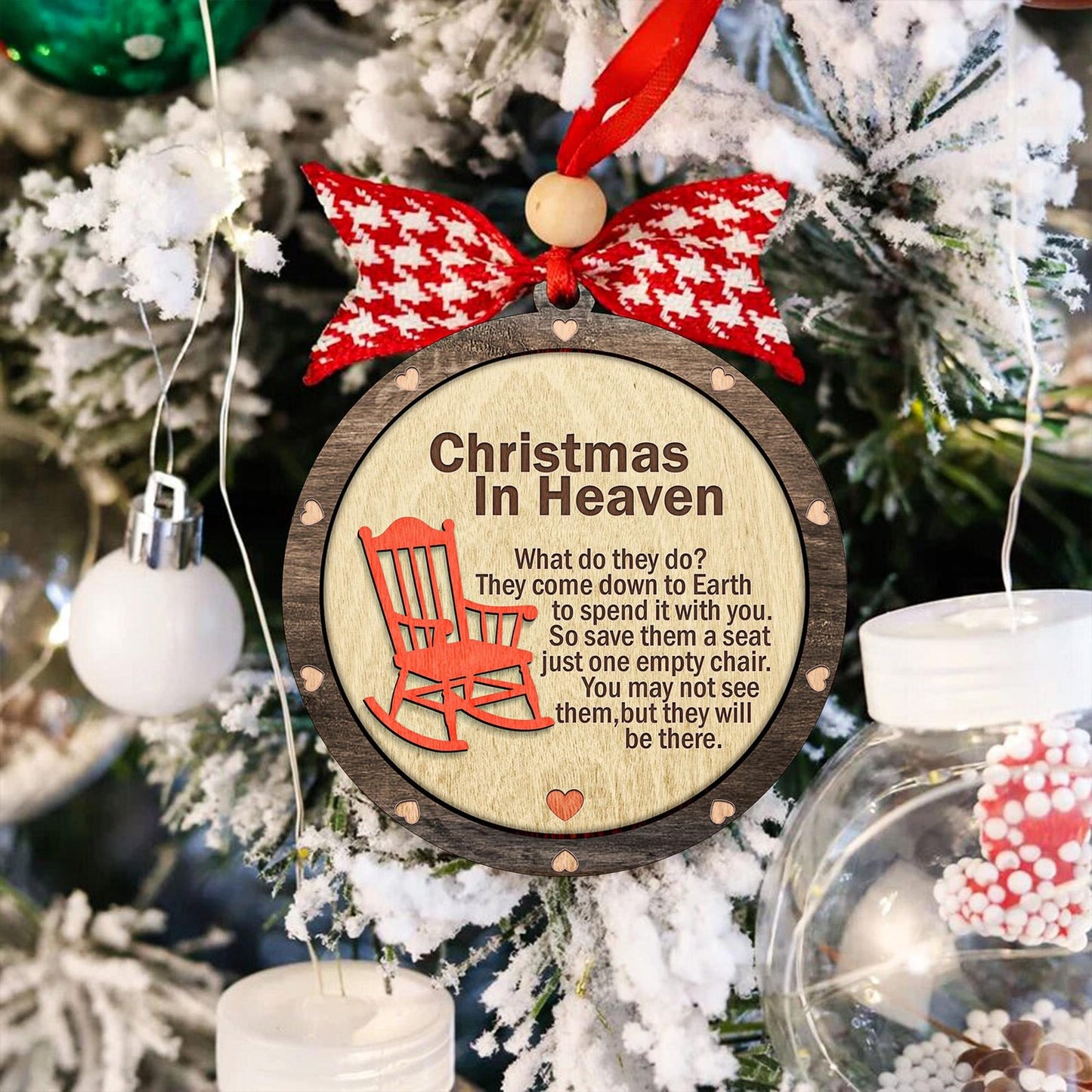 Christmas in Heaven Laser Cut Ornament Svg, Loving Memory Tealight, Angels in Heaven, Rocking Chair Svg, Missing Loved One, Laser Cut Files.