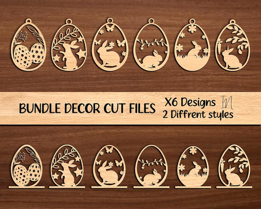 Easter Svg Bundle, Easter Egg Stand Svg, Easter Basket Name, Bunny Tag Laser File, Egg Door Hanger, Easter Png Design, Egg Holder Laser Cut.