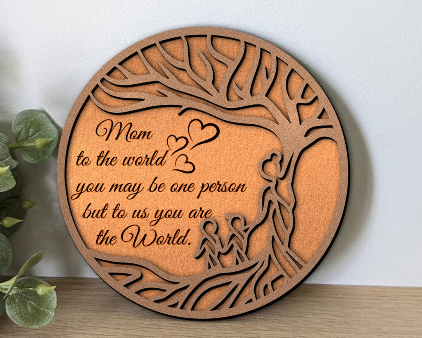 Mother Tree Svg, Wooden Decorative Stand, Tree of Life Stand, Family Tree Laser Cut Svg, Mother's Day Gifts, Family Decor, Laser Glowforge.