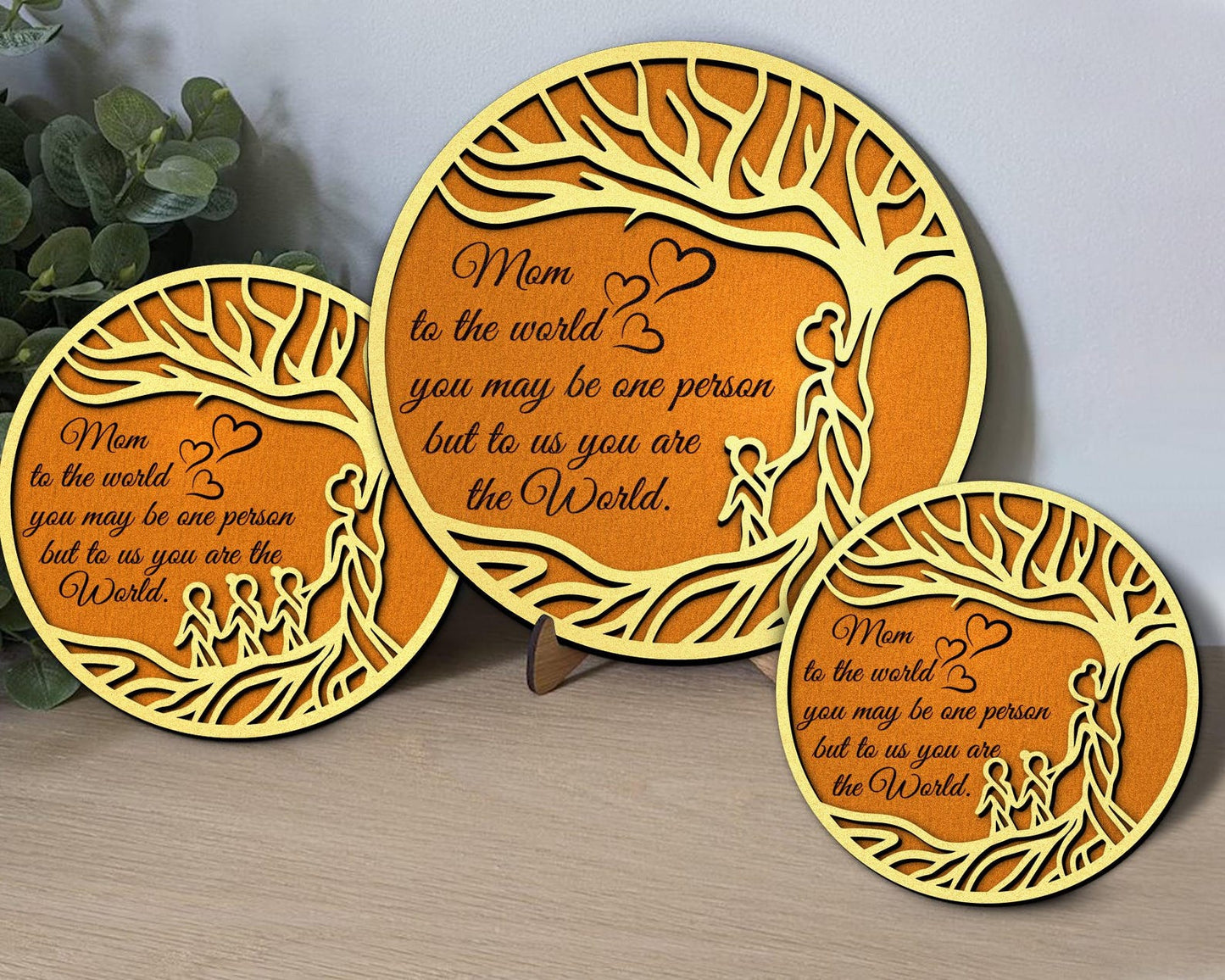 Mother Tree Svg, Wooden Decorative Stand, Tree of Life Stand, Family Tree Laser Cut Svg, Mother's Day Gifts, Family Decor, Laser Glowforge.