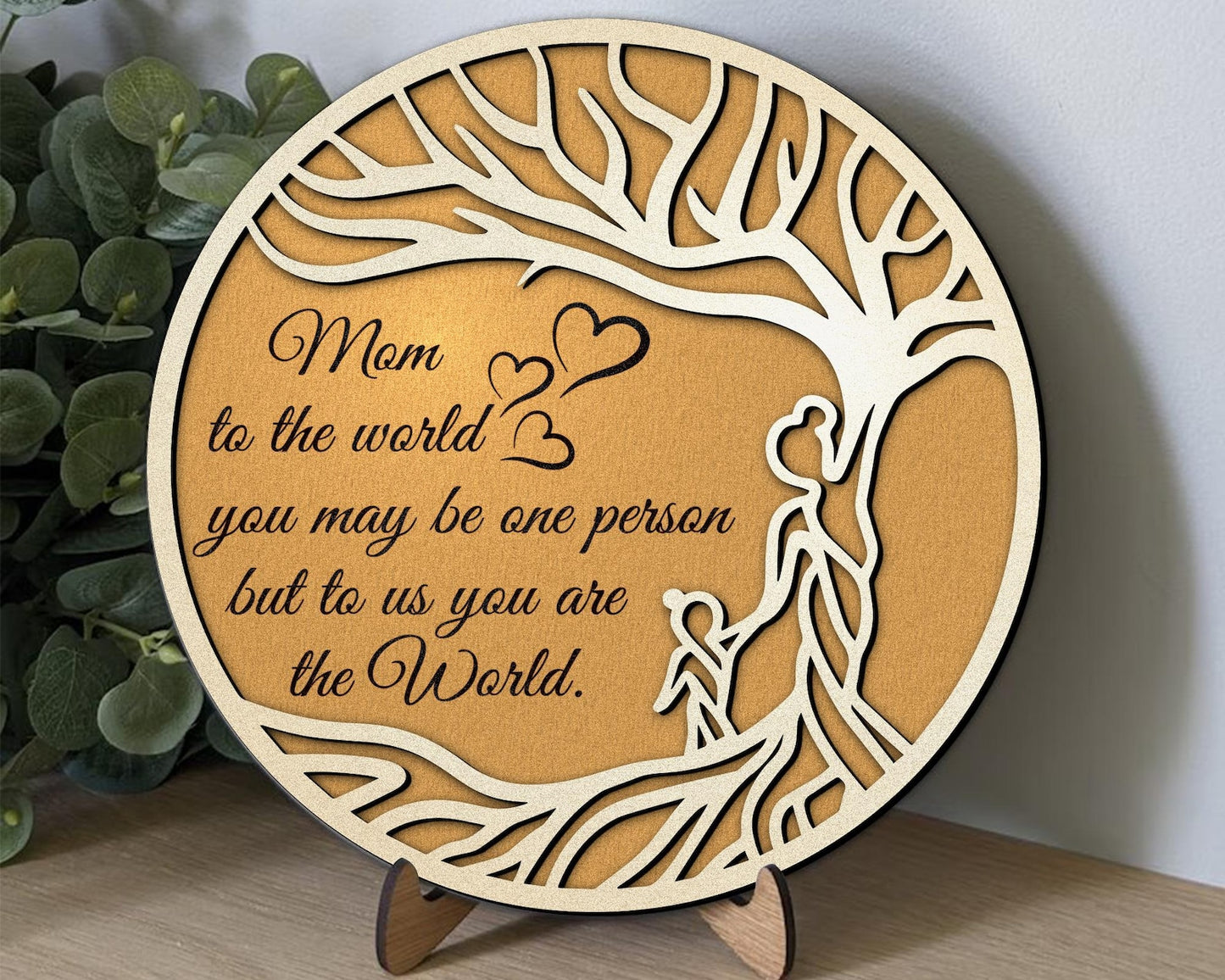 Mother Tree Svg, Wooden Decorative Stand, Tree of Life Stand, Family Tree Laser Cut Svg, Mother's Day Gifts, Family Decor, Laser Glowforge.