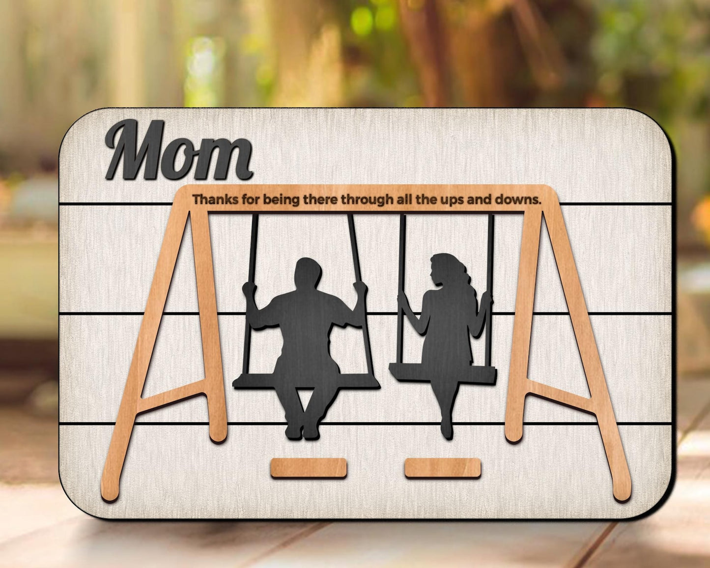 Thank You Sign Swing Set Svg, Personalized Kids Names Sign, Mother’s Day Svg, Thank You Mom, Father's Day Laser Cut Project, Glowforge Sign.