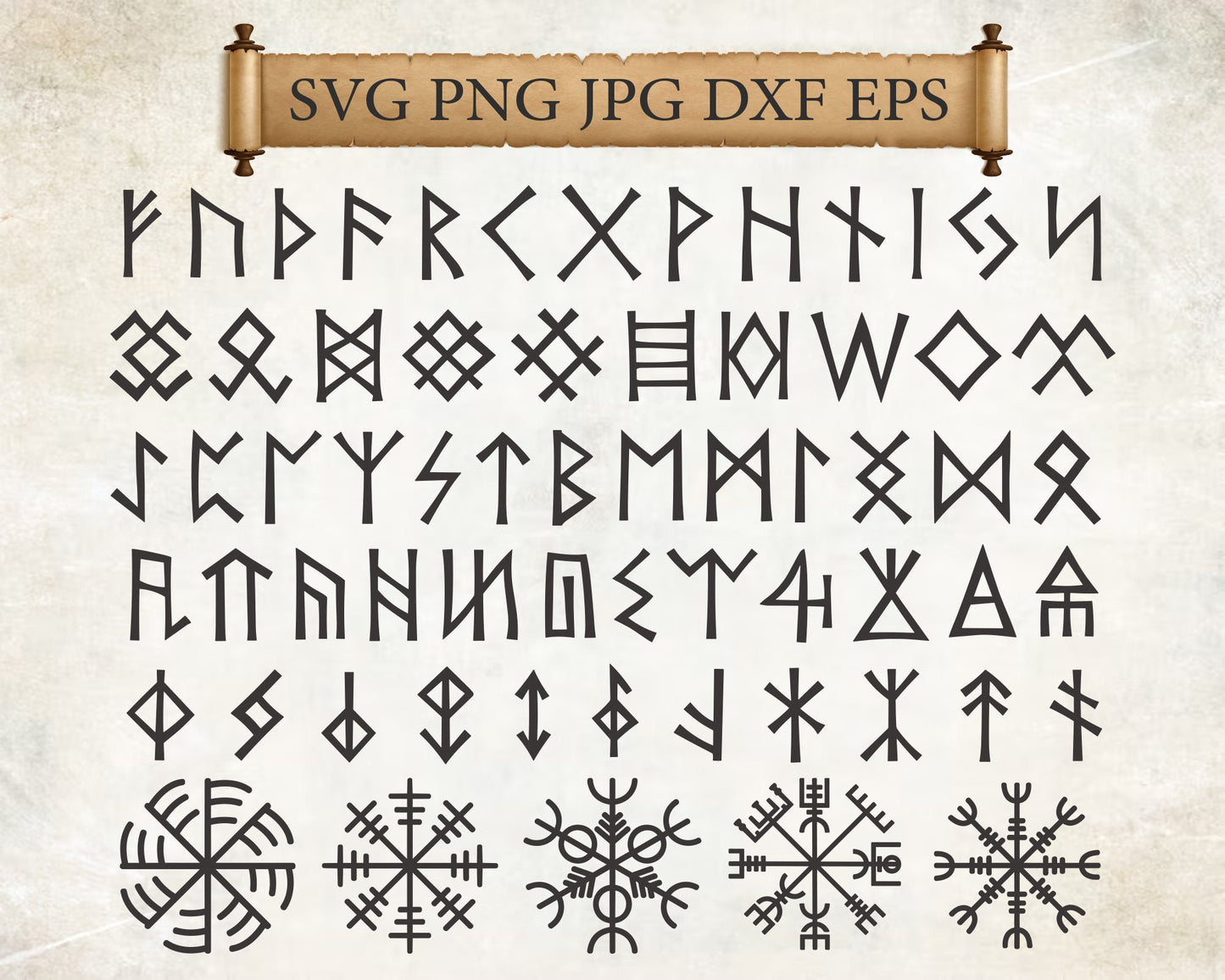 Runic Alphabets SVG, Runic Font, Runes SVG, Cricut Silhouette Font, Crypto Letters, Ancient Alphabet, Instant Download