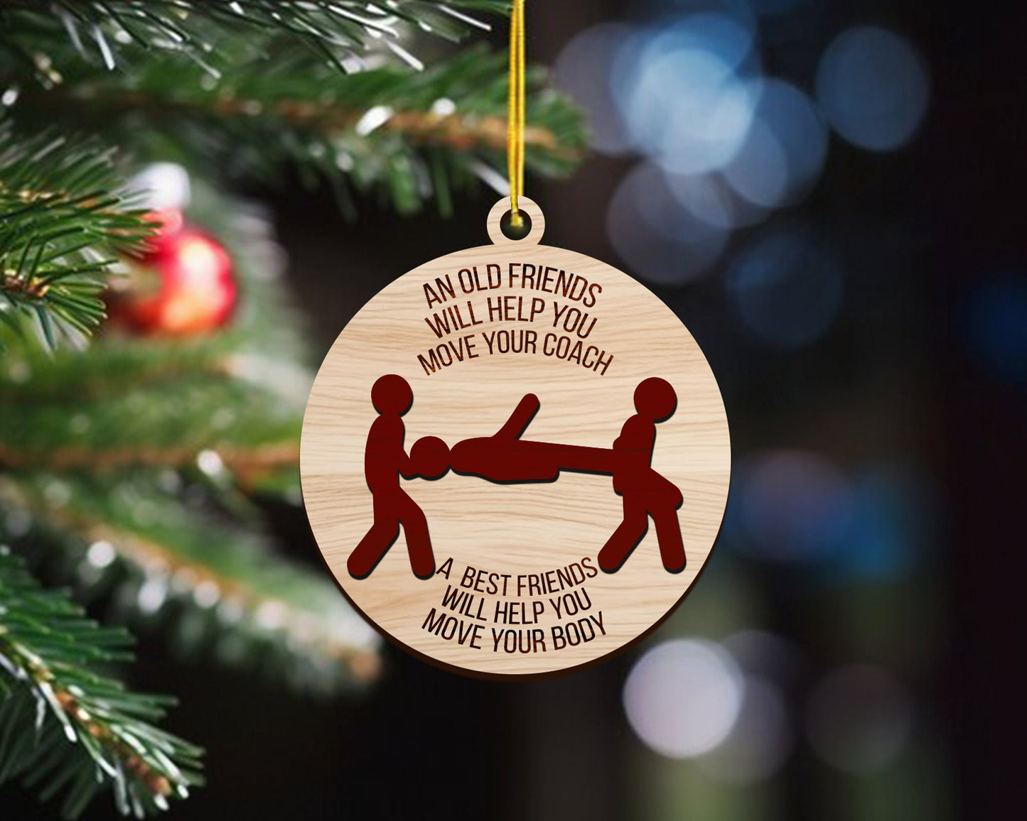 Funny Friends Ornament Svg, Funny Friend Ornament, Gift For Friend, Engraved Wooden Ornament, Digital Download, Svg, Png, Jpg, Eps, Dxf file