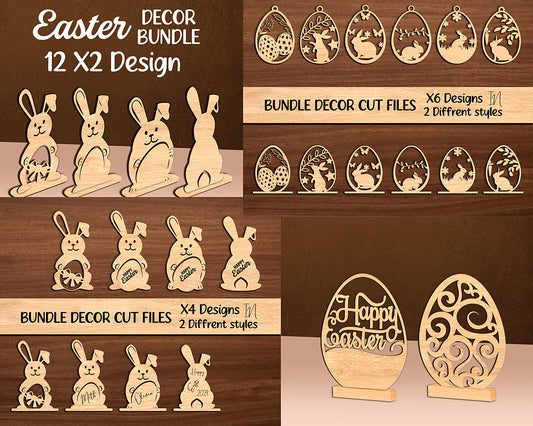 Easter SVG, Easter Laser Cut Svg Bundle, Bunny Ornaments Svg, Easter Laser Cut svg files, Easter Hanger, SVG