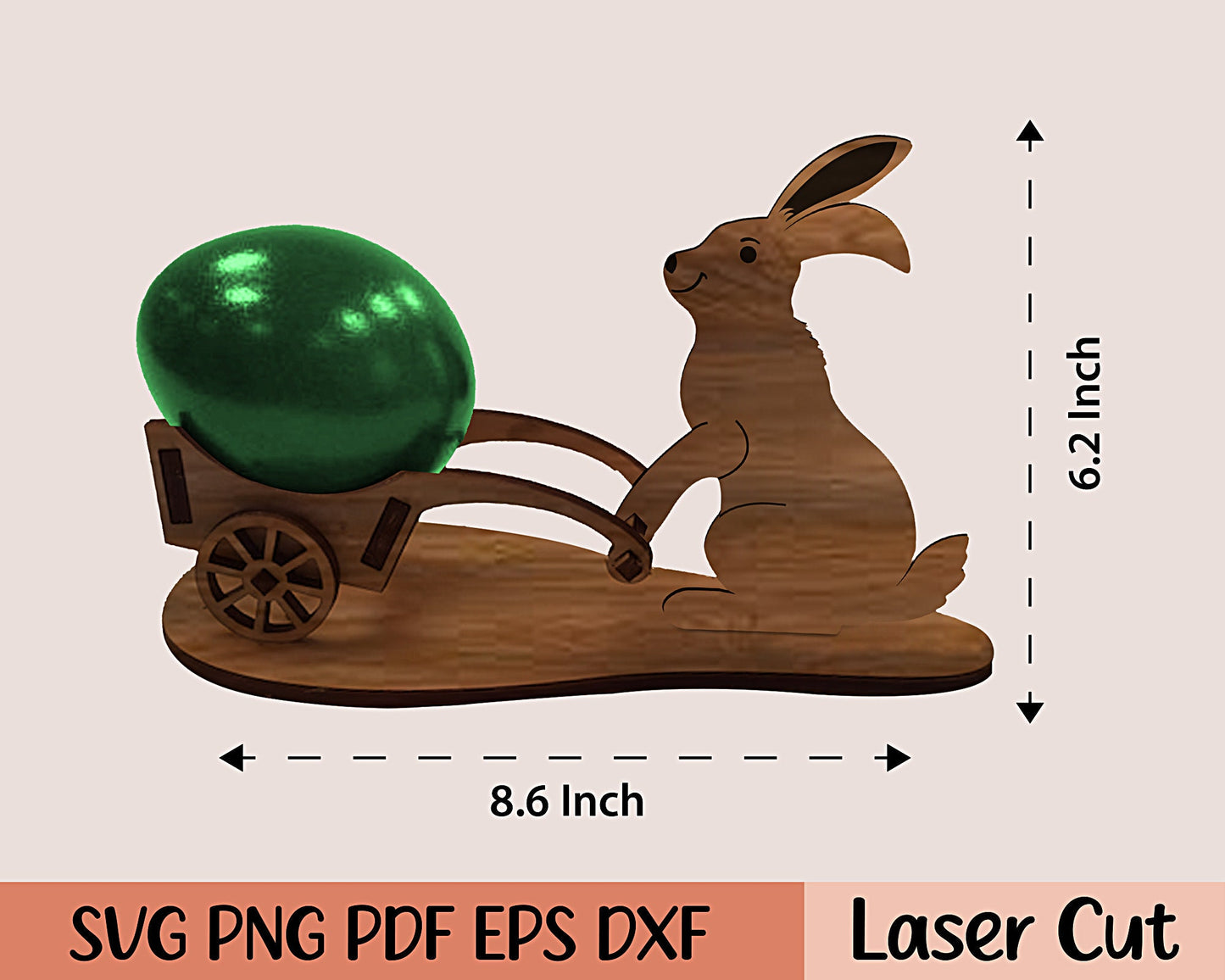 Easter Eggs Rabbit Stand Vector file for Laser Cutting CNC, Easter Box laser model, cnc file, cnc pattern, instant download