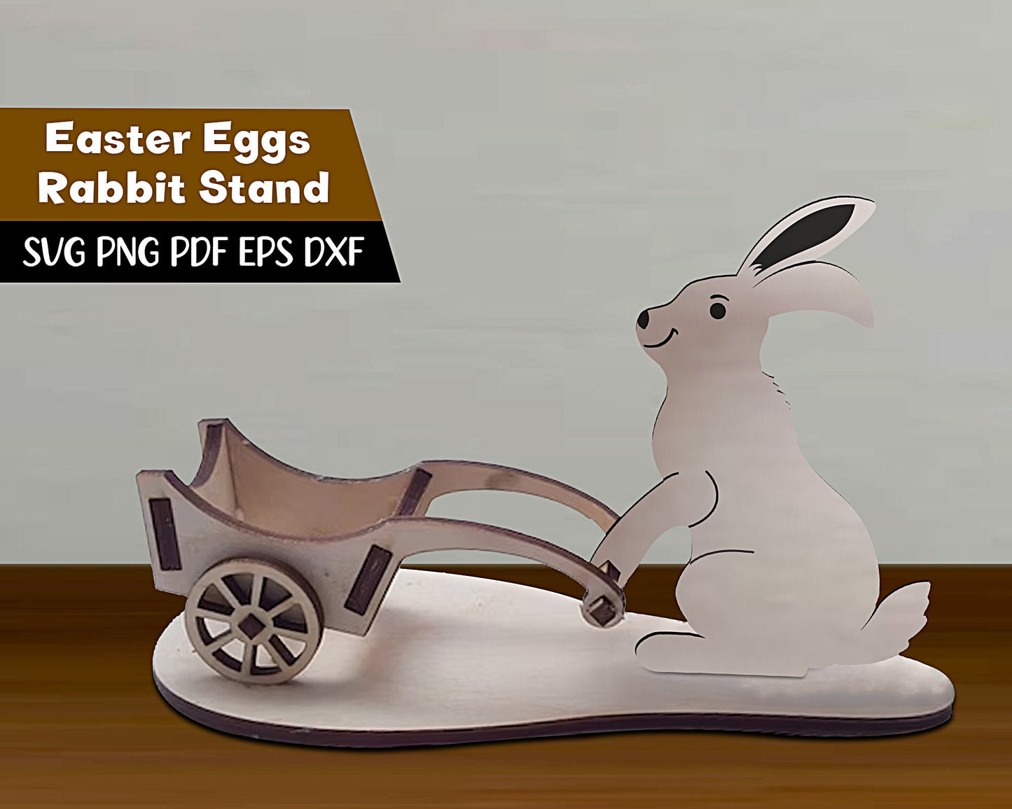 Easter Eggs Rabbit Stand Vector file for Laser Cutting CNC, Easter Box laser model, cnc file, cnc pattern, instant download