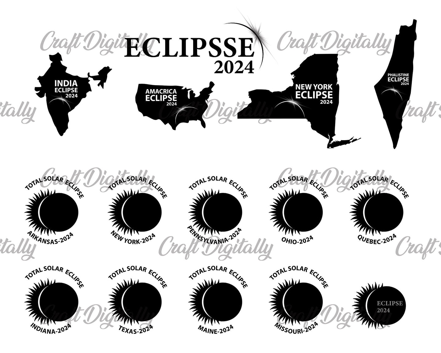 Solar Eclipse 2024 SVG & PNG, Astronomy Lover Svg, Astronomy Svg, Digital Download