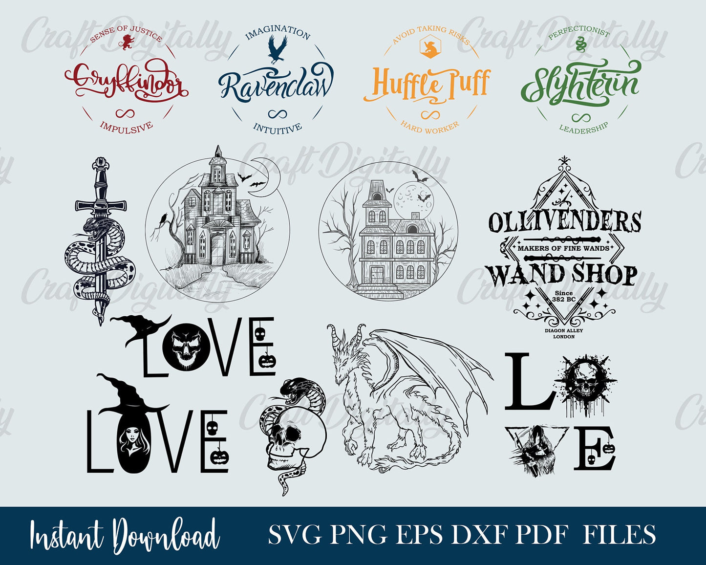 Magic Wand SVG, Magic Wand Symbol svg, Magic Svg Bundle, Wizardy Houses, Digital Download, Instant Download Files