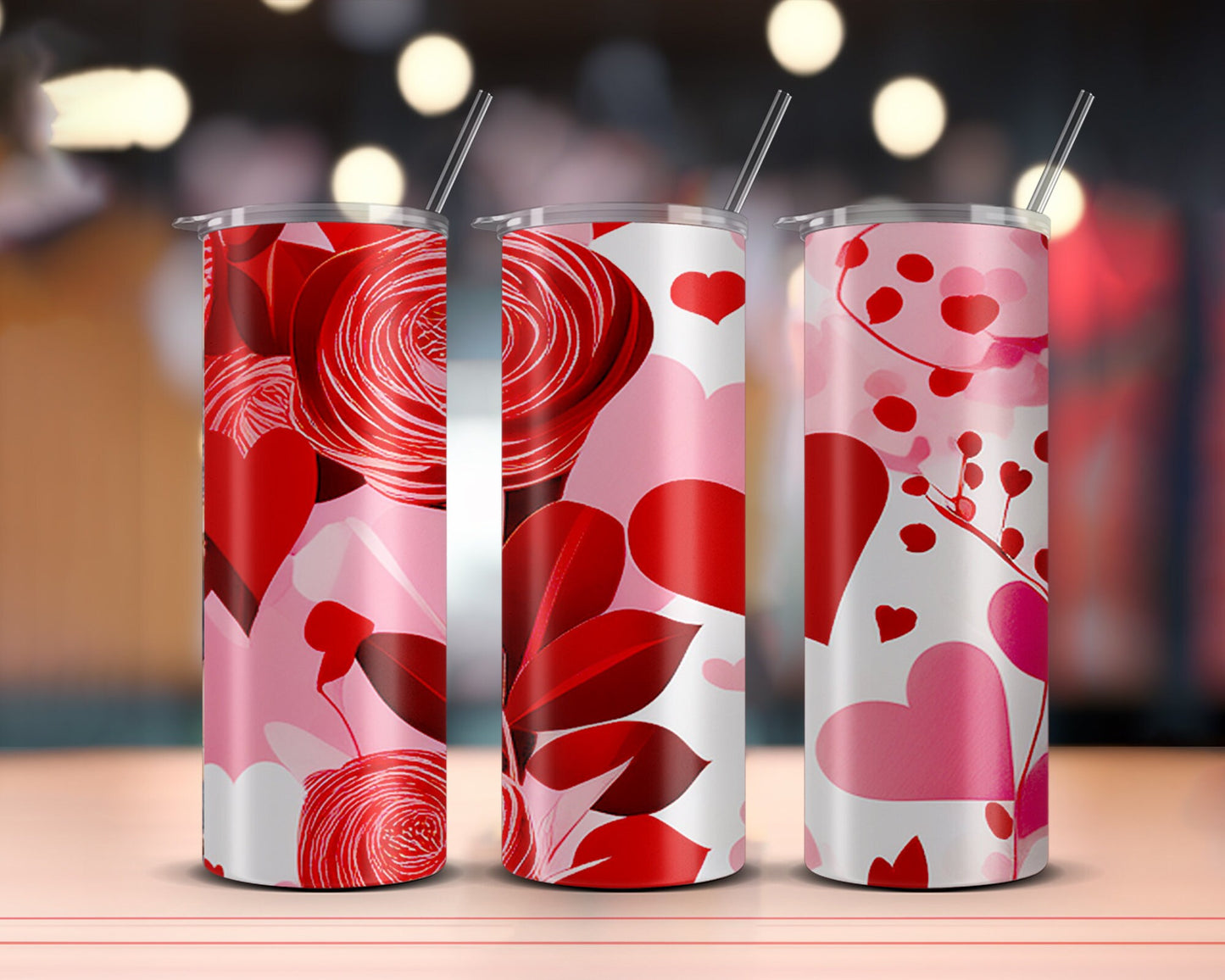 Valentine's Day  Tumbler Wrap, Valentine Tumbler PNG, Valentine Sublimation Designs, Hearts Designs, Hearts Tumbler Wraps, Instant Download