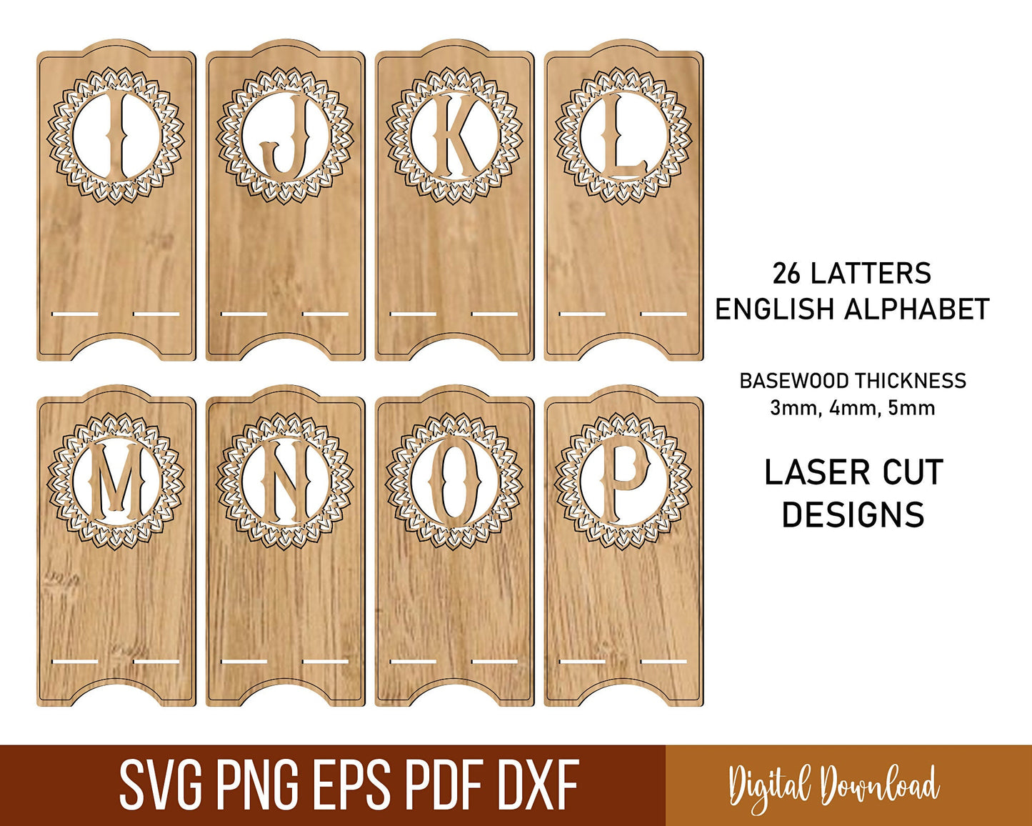 26 Letters Phone Stand Laser Cut Svg Files, Desk Organiser Laser Cut File, Adjustable Angle, Easy Assembly Display, Instant Glowforge Files.