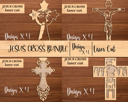 Bundle of Christian Jesus Cross layered Digital File, Christian Cross SVG Files, Faith Svg, Religious Svg, Distressed Cross Svg, God Svg Art