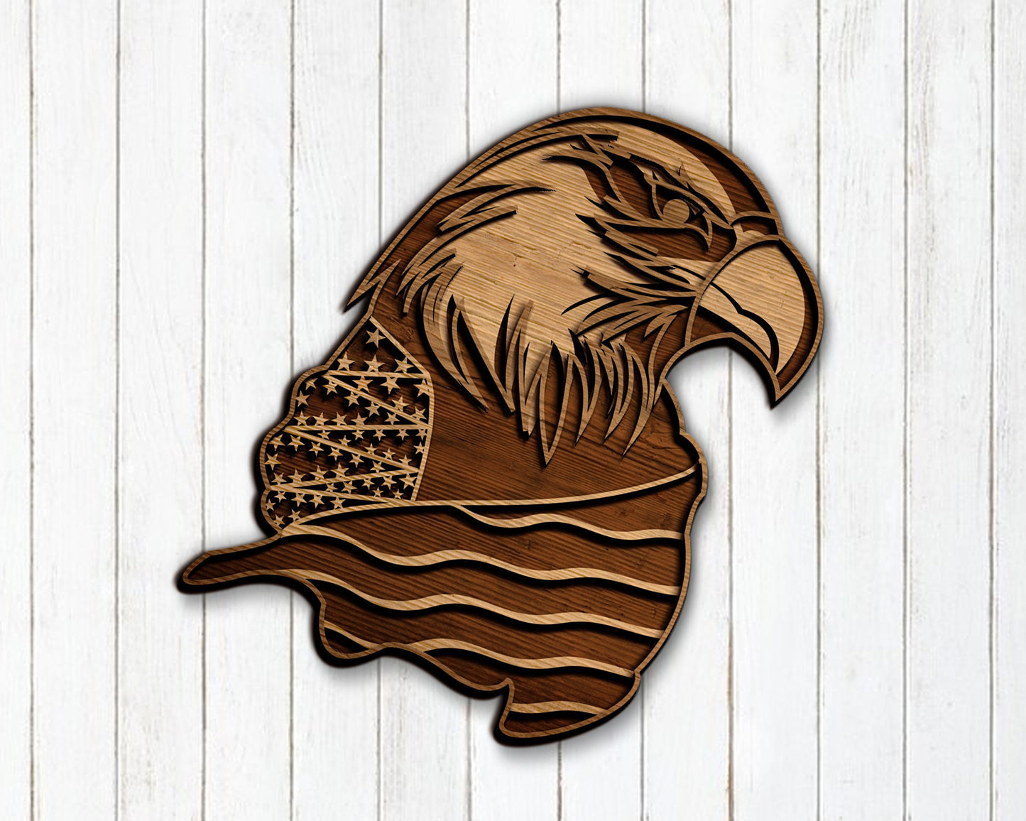 Eagle and Flag SVG, Laser Cut file, 3D Illusion, Digital Design File, Eagle | Flag