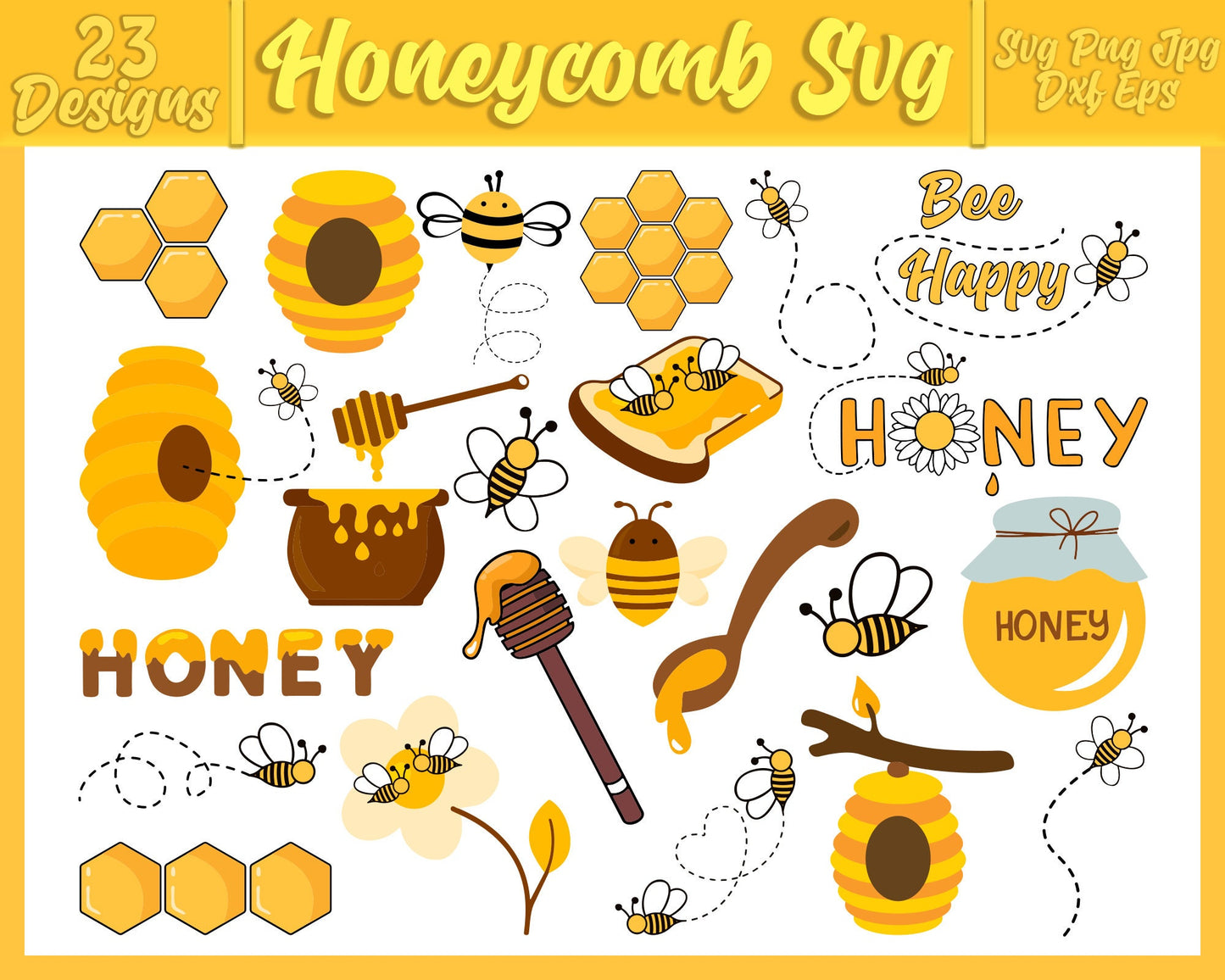 Honeycomb Svg, Bee Hive Svg, Bee SVG, Honey SVG, Honeycomb Svg Bundle, Bumble Bee, Cricut, Silhouette.