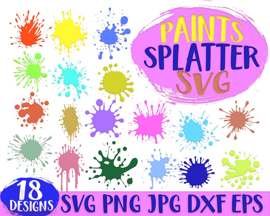 Paint Splatter SVG, Paint Splatter Svg Bundle, Paint Splats Svg, Paint Splatter Clipart, Paint Svg