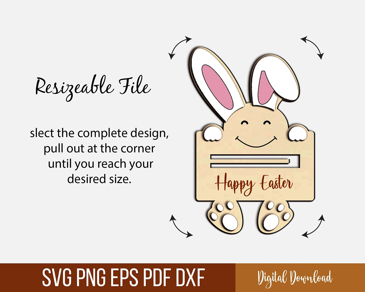 Easter Bunny Money Holder Svg, Easter Bunny Money Holder Laser Cut File, Laser Cut Digital File, Easter Basket Money Holder,  Easter Gift